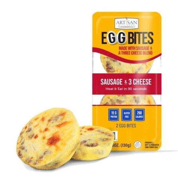 ARTISAN KITCHENS SAUSAGE AND THREE CHEESE EGG BITES