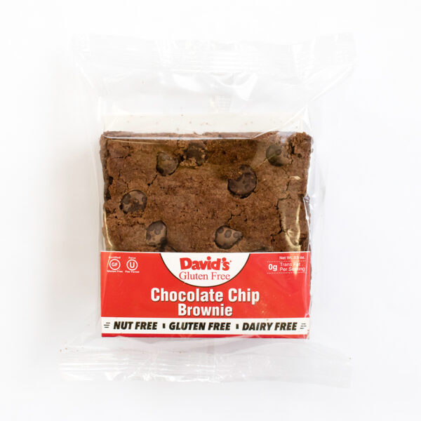 DAVID'S INDIVIDUALLY WRAPPED GLUTEN FREE CHOCOLATE CHIP BROWNIE