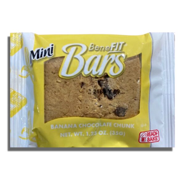 J&J SNACK INDIVIDUALLY WRAPPED MINI BANANA CHOCOLATE CHUNK BENEFIT BARS