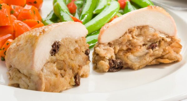 A LA HENRI 6oz CHICKEN BREAST STUFFED WITH CRANBERRY STUFFING